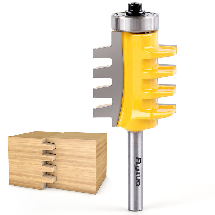Reversible Finger Glue Joint Router Bit 1/4 Shank, Bearing Finger Woodworking Joint Router Bit Set for for DIY Door Table Cabinet Shelve Furniture