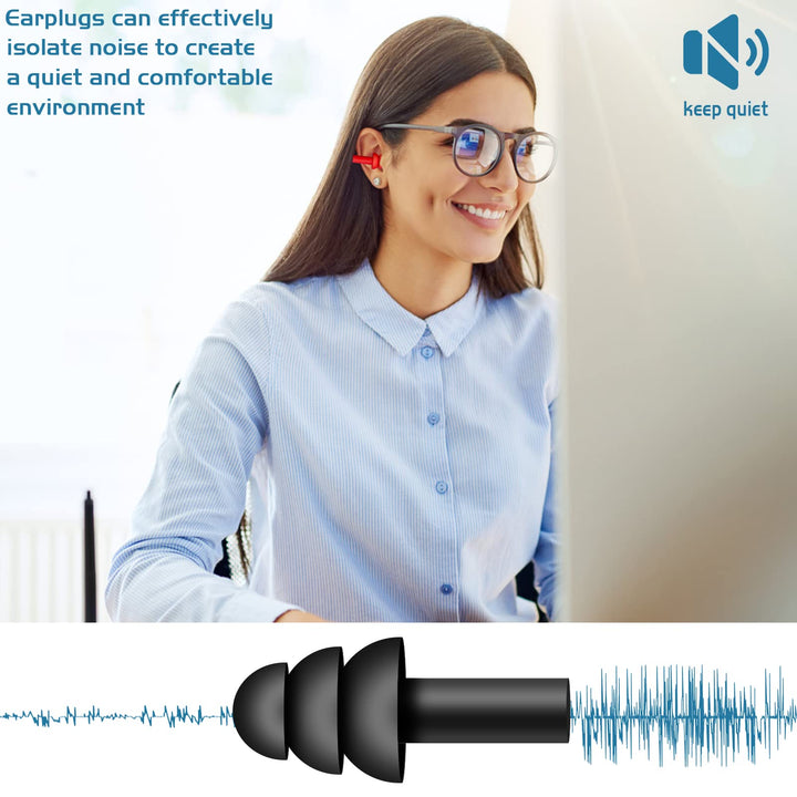 10 Pairs Swimming Earplugs Silicone Noise Cancelling Ear Plugs Reusable Waterproof Earplugs with Case for Swimming and Sleeping, 10