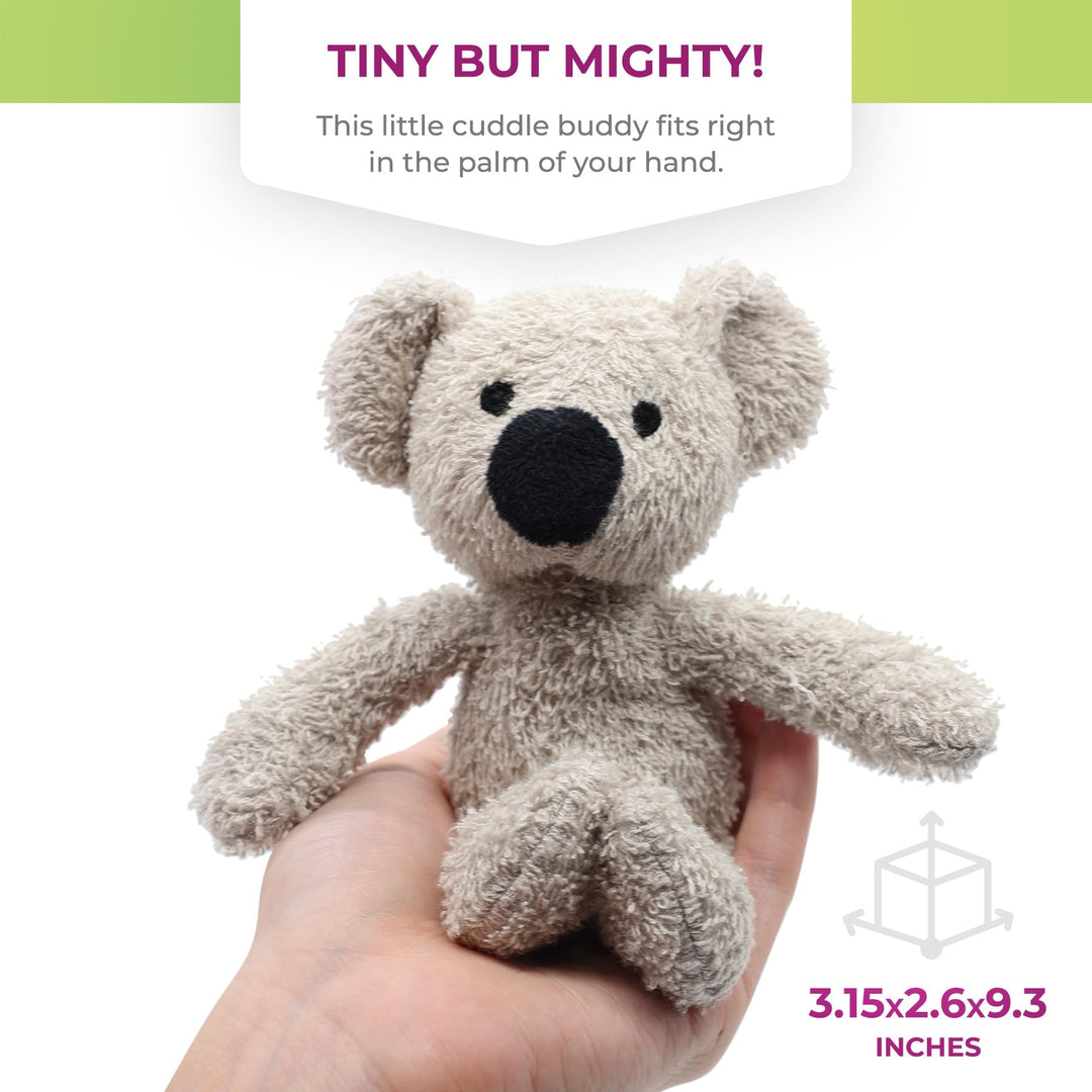 Zoo - Mini Microwavable Stuffed Animal - Plush Toy and Hot Cold Pack - Ollie The Koala - 3.15 x 2.6 x 9.3 in