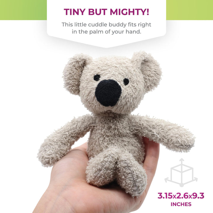 Zoo - Mini Microwavable Stuffed Animal - Plush Toy and Hot Cold Pack - Ollie The Koala - 3.15 x 2.6 x 9.3 in