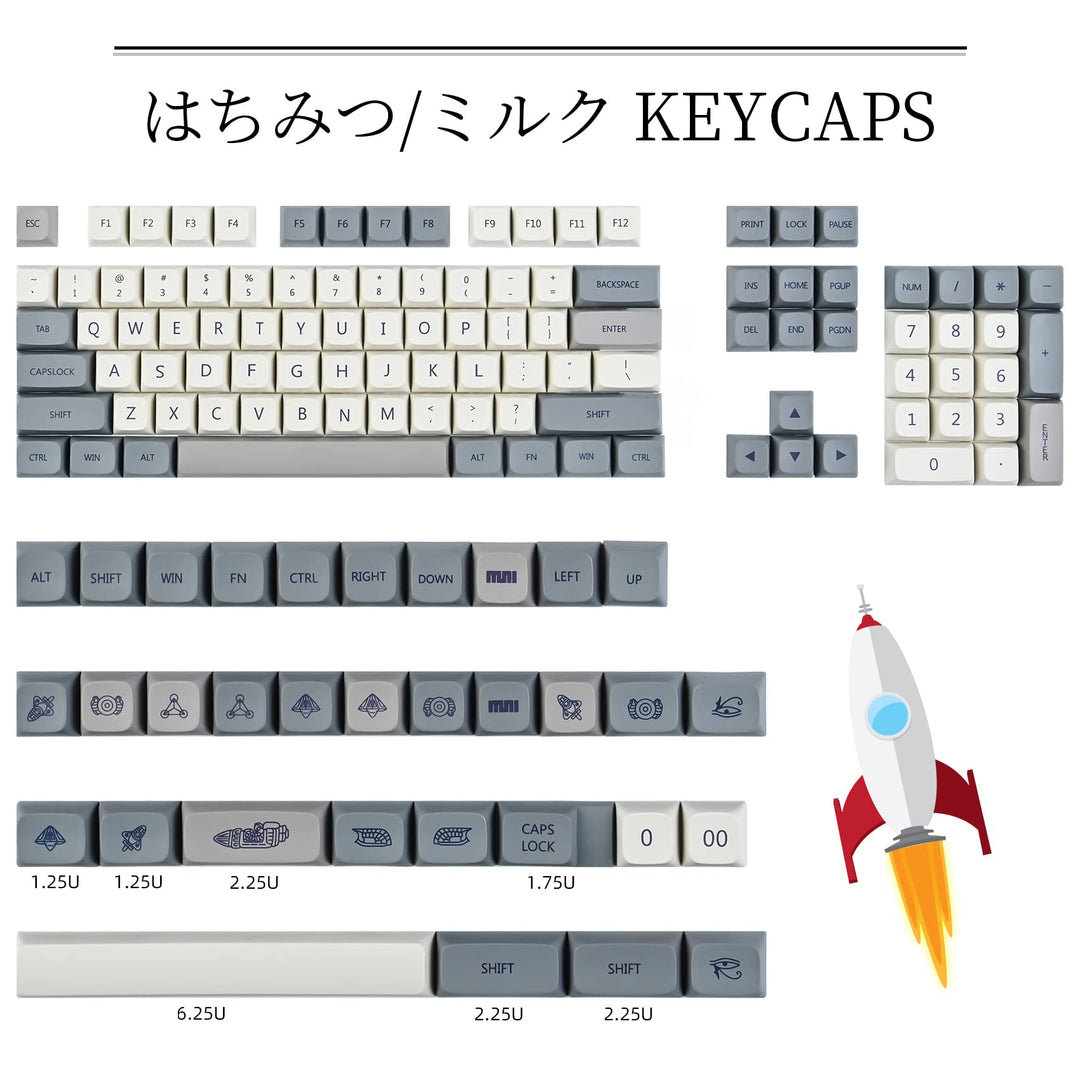 XDA Profile Keycaps 137 PBT Key Retro Cap Cover Set Dye Sublimation for Cherry Mx Switch Mechanical Keyboard (XDA/Enlightenment)