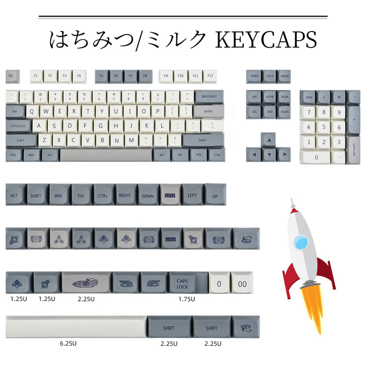 XDA Profile Keycaps 137 PBT Key Retro Cap Cover Set Dye Sublimation for Cherry Mx Switch Mechanical Keyboard (XDA/Enlightenment)