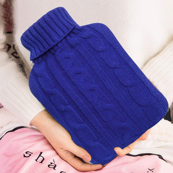 Attmu Transparent Classic Hot Water Bottle, Blue