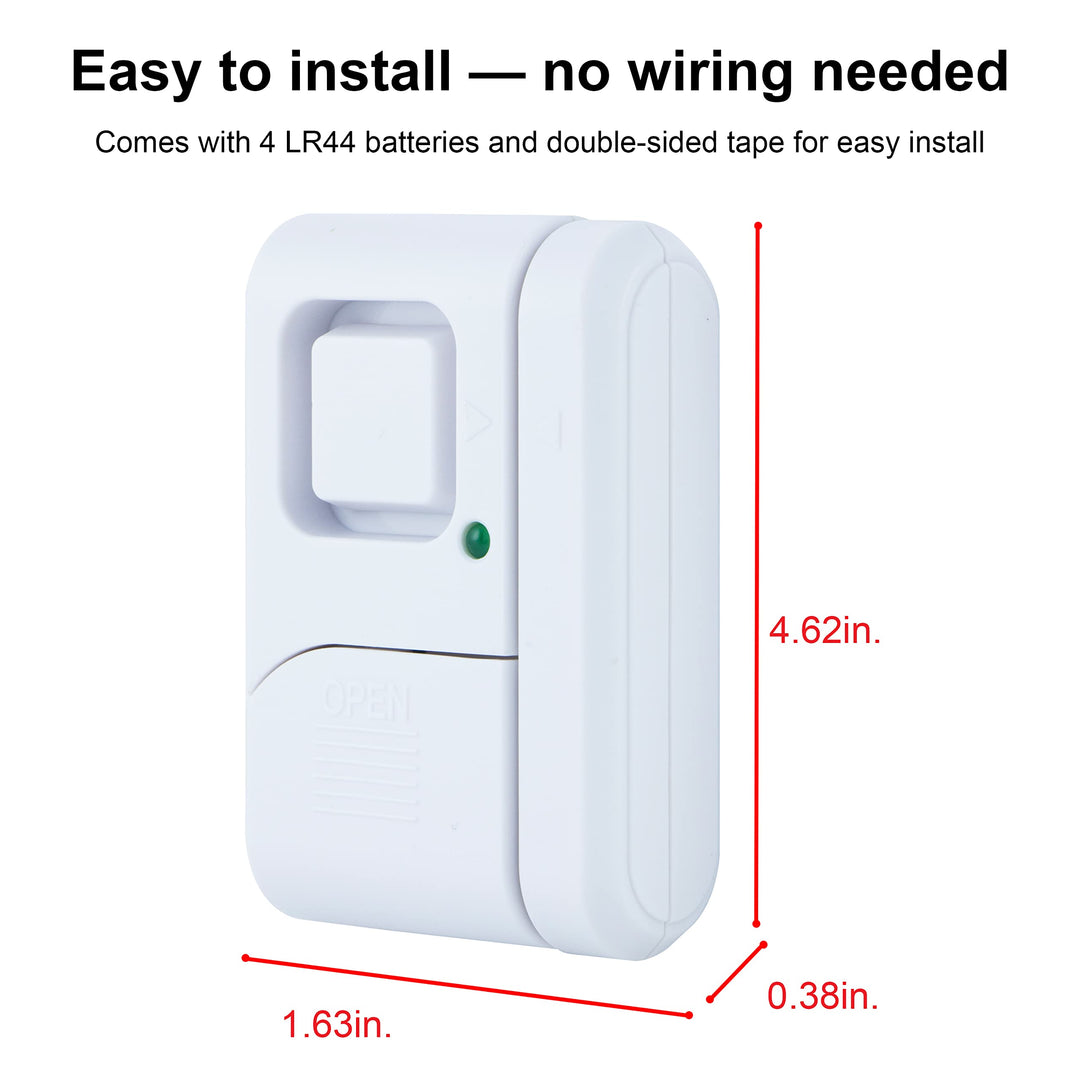 GE Personal Security Window and Door Alarm, 12 Pack, DIY Protection, Burglar Alert, Wireless Chime/Alarm, Easy Installation, Home Security, Ideal for Home, Garage, Apartment and More, White, 45989