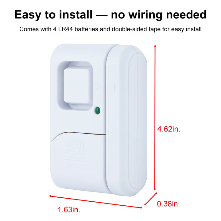 GE Personal Security Window and Door Alarm, 12 Pack, DIY Protection, Burglar Alert, Wireless Chime/Alarm, Easy Installation, Home Security, Ideal for Home, Garage, Apartment and More, White, 45989