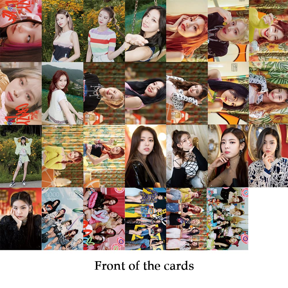 ITZY LOMO Cards 55pcs ITZY CRAZY IN LOVE new album photocard KPOP ITZY photo cards Merchandise of Postcards KPOP Postcard for Fans Daughter, Pink, 3.24*2.28inches
