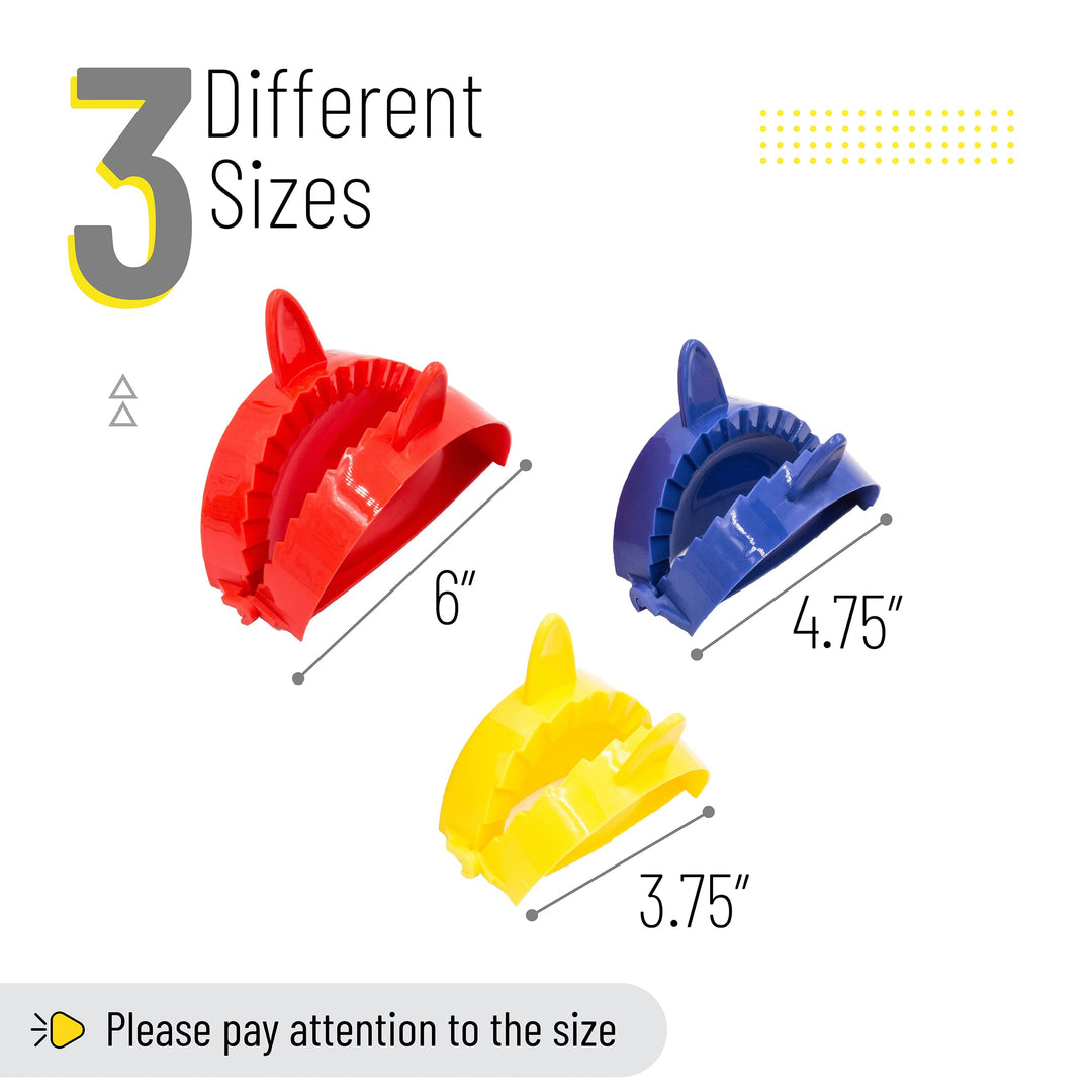 BTaT- Dough Press Set, 3 Pack, Empanada Press, Dough Press, Dumpling Press, Hand Pie Press, Mini Pie Press, Hand Pie Maker, Meat Pie Cutter, Pie Press, Pastry Press, Turnover Press