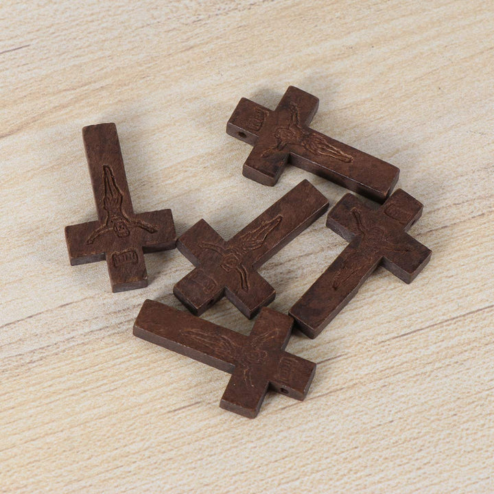 BESPORTBLE 70pcs Wooden Cross Wood Cross Pendant DIY Cr
