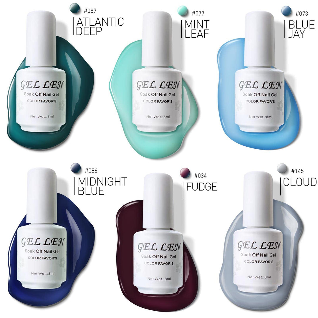 Gellen UV LED Gel Nail Polish Set, Trend Holographic Glitters Gel 6 Colors Home Manicure Kit