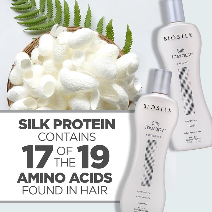 Silk Therapy Duo Set Shampoo &amp; Conditioner, Gentle Cleansing Haircare For Amazing Shine, Sulfate, Paraben, &amp; Cruelty-Free, 12 Oz (Pack of 2)