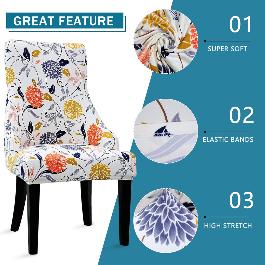 Liykimt Stretch Wingback Side Chair Slipcover with Arms