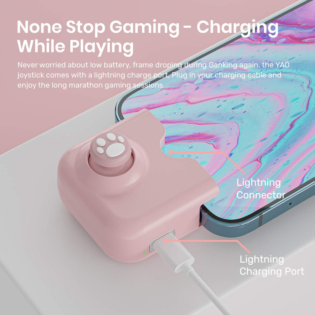 Yao L1 PRO Mobile Game Controller Joystick for iPhone (iOS 13.4 or Later, For iOS Mobile Games), Gaming Gamepad Compatible with PUBGG Mobile, Call of Duty Mobile(CODM), Wild Rift, Genshin Impact