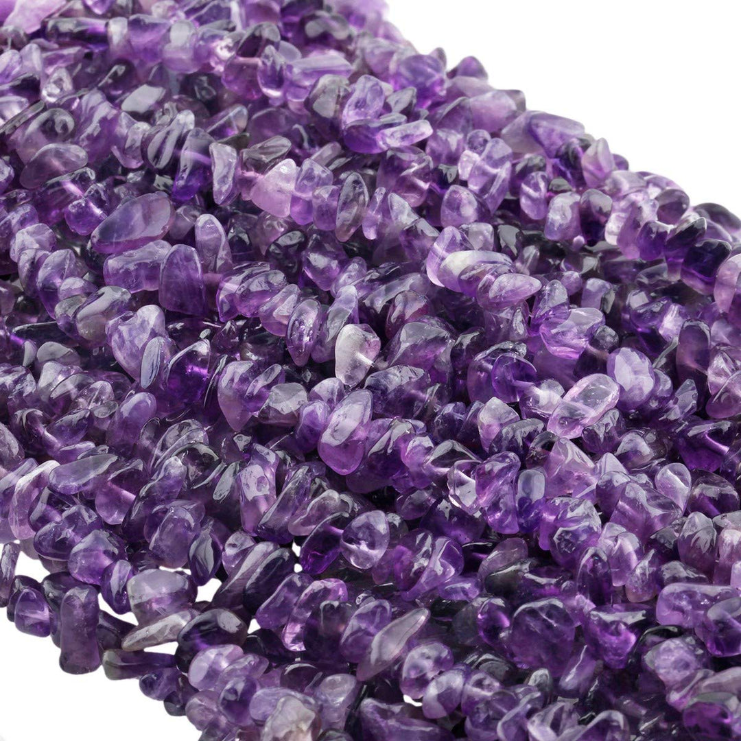 Polished Semi Precious Loose Beads for Jewelry Making, 5-8 mm Chips Tumbled Stones Beads 33 Strand, Amethyst