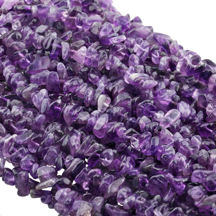 Polished Semi Precious Loose Beads for Jewelry Making, 5-8 mm Chips Tumbled Stones Beads 33 Strand, Amethyst