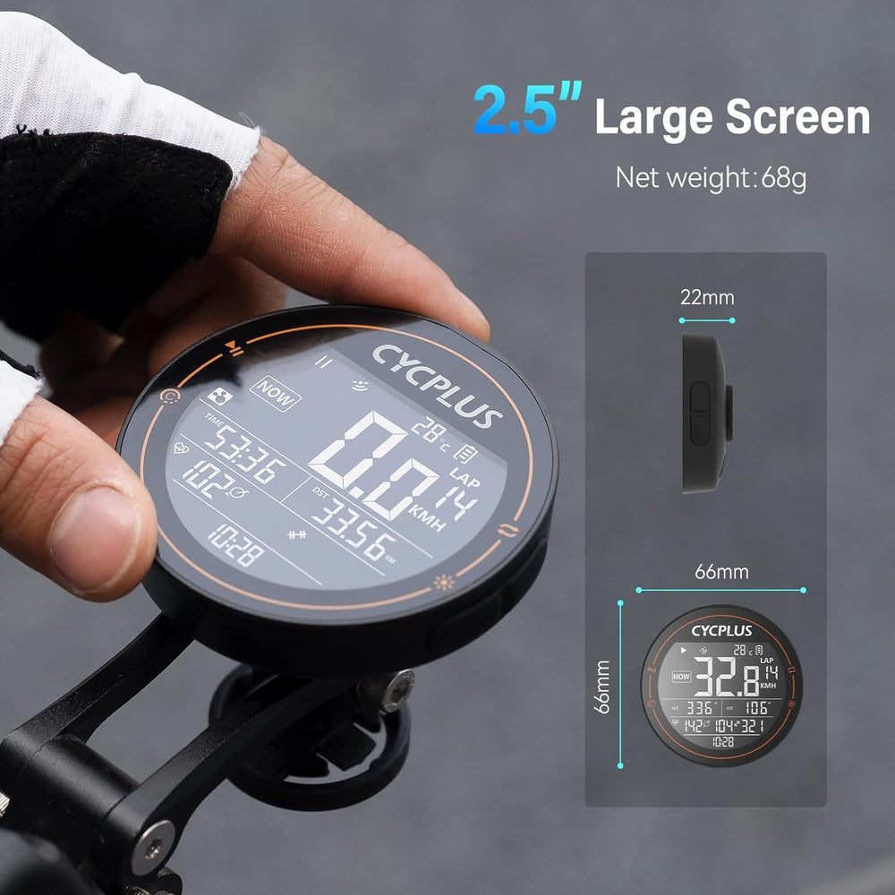 GPS Bike Computer, Wireless Cycling Computer, ANT+ Bluetooth Bicycle Computer Mini Speedometer Odometer Waterproof MTB Tracker, Rechargeable with 2.5 Inch Screen for Bikers Outdoor Cycling