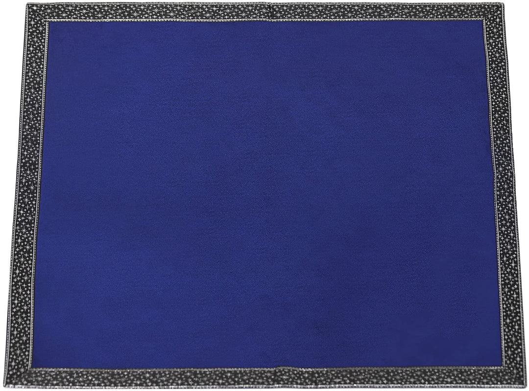 Altar Tarot Table Cloth - 25.6 x 25.6 Inch - Divination Wicca Velvet with Tarot Cards Bag Pouch (Blue(Silver lace))