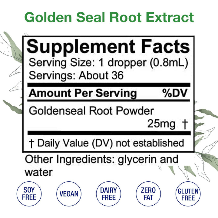 GoldenSeal Alcohol Free Extract Liquid – Natural, Organ