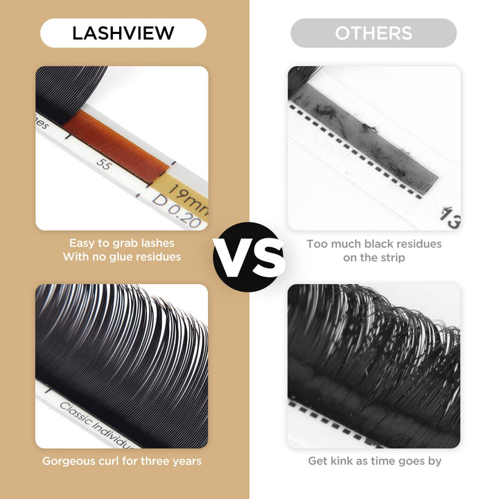 LASHVIEW Eyelash Extensions,Individual Lashes,Premium Single &Classic Lashes,0.15 Thickness C Curl 11mm,Soft Application-Friendly,Natural Semi Permanent Eyelashes,Mink Lashes