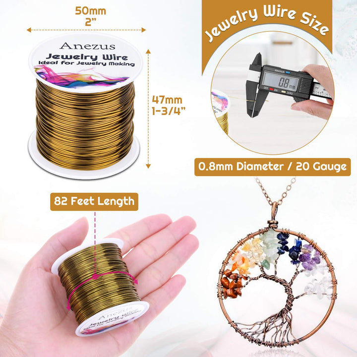 20 Gauge Jewelry Wire, Anezus Craft Wire Tarnish Resist