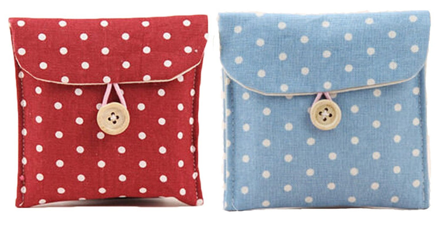 GBSTORE 2 Pcs 1 Red and 1 Blue Sanitary Napkins Bag Men