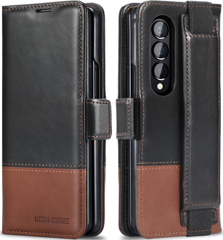 KEZiHOME for Samsung Galaxy Z Fold 4 Case, Genuine Leat