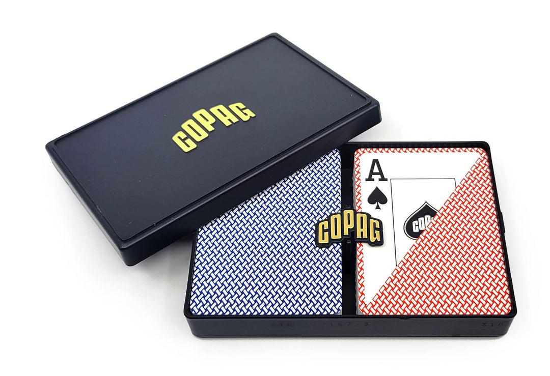 Export Design 100% Plastic Playing Cards, Poker Size (Standard) Jumbo Index Red/Blue Double Deck Set