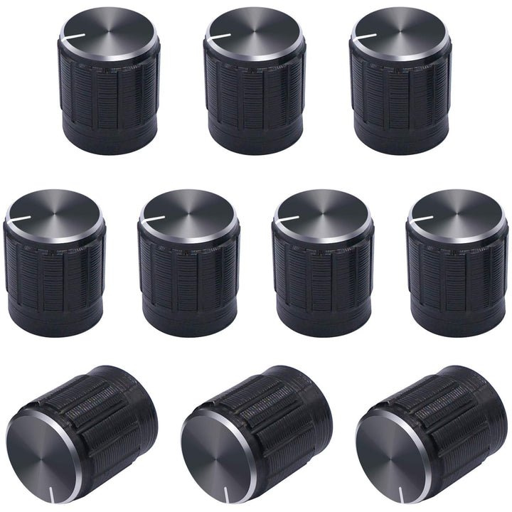 Taiss 10pcs Potentiometer knob,Rotary Knob,Black Metal 