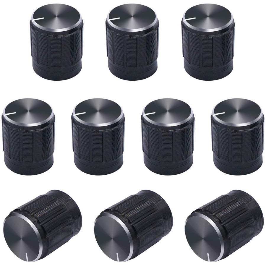 Taiss 10pcs Potentiometer knob,Rotary Knob,Black Metal 