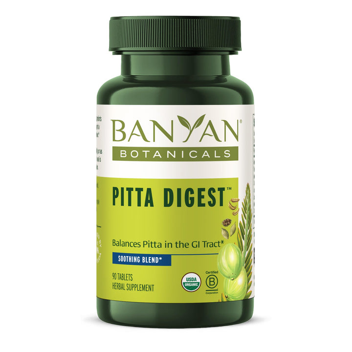 Banyan Botanicals Pitta Digest – Organic Digestive Supplement – Soothing & Calming Digestion Aid to Support a Comfortable Post-Meal Experience* – 90 Tablets – Non GMO Sustainably Sourced Vegan