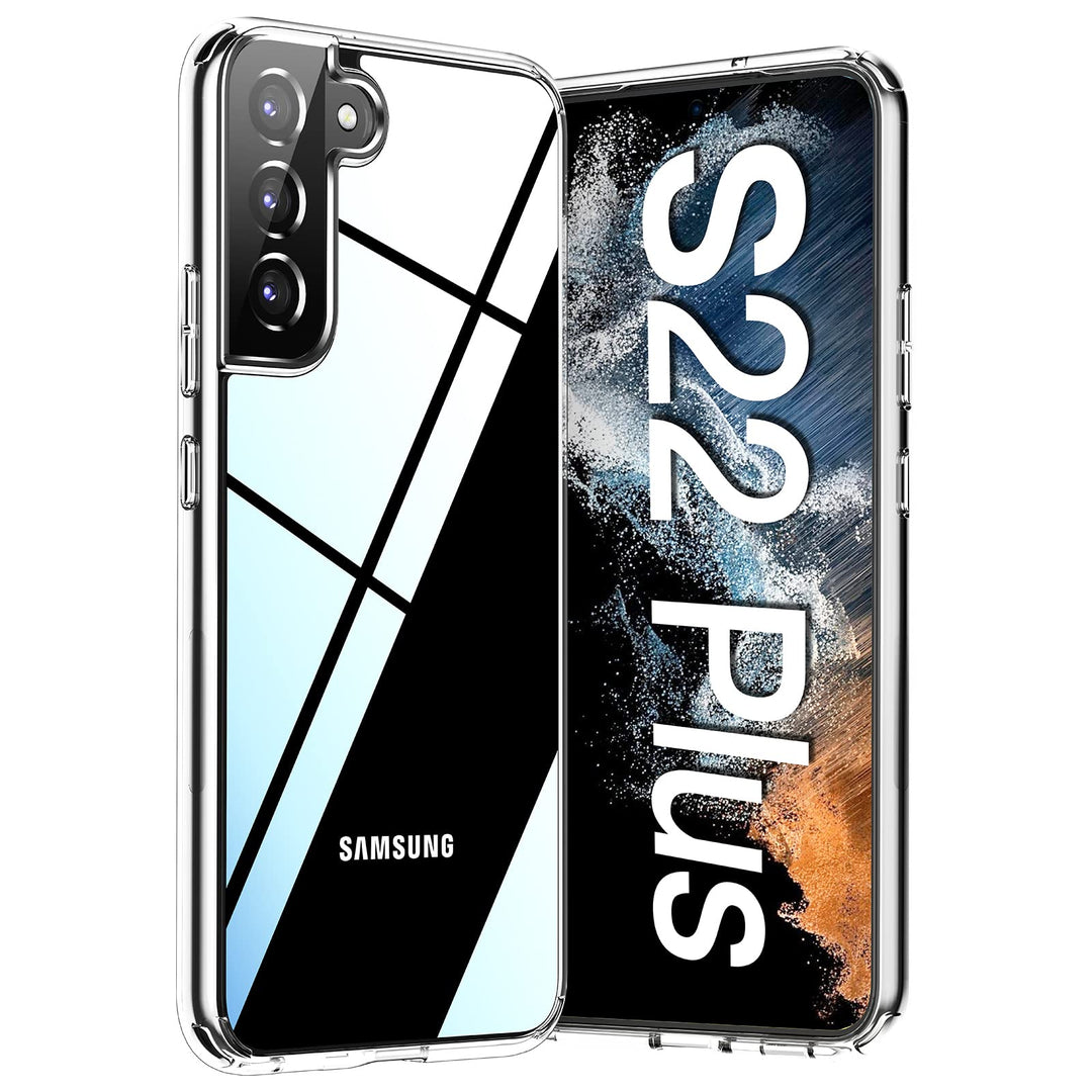 Crystal Clear Samsung Galaxy S22+ Plus Case (6.6 inch), [20X Anti-Yellow][Military Grade Protection &amp; Super Clear] Hard Back with Soft Bumper Case for Galaxy S22 Plus