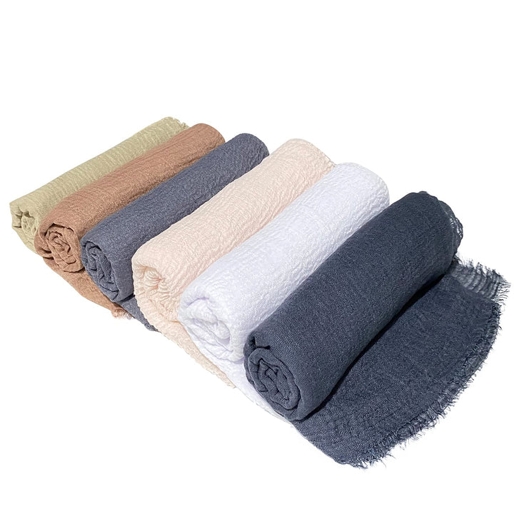 MANSHU 6PCS Women Soft Cotton Scarf Shawl Long Scarf, S