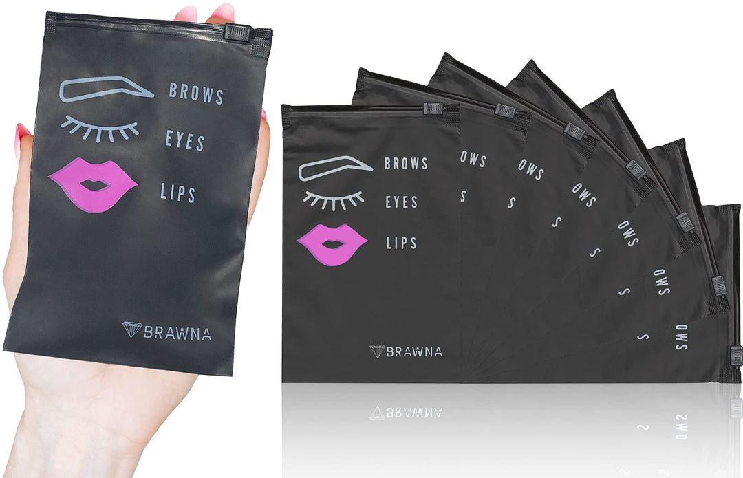 50 pack Eyebrow Microblading Aftercare Bags | Lash Extension Aftercare Bags | Beauty Bags | Lipstick Travel Pouch | Makeup Mini Cosmetic Bags | Microblading &amp; Lash Supplies | PMU kit 4x6 inches