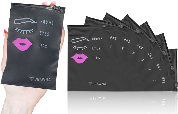 50 pack Eyebrow Microblading Aftercare Bags | Lash Extension Aftercare Bags | Beauty Bags | Lipstick Travel Pouch | Makeup Mini Cosmetic Bags | Microblading &amp; Lash Supplies | PMU kit 4x6 inches