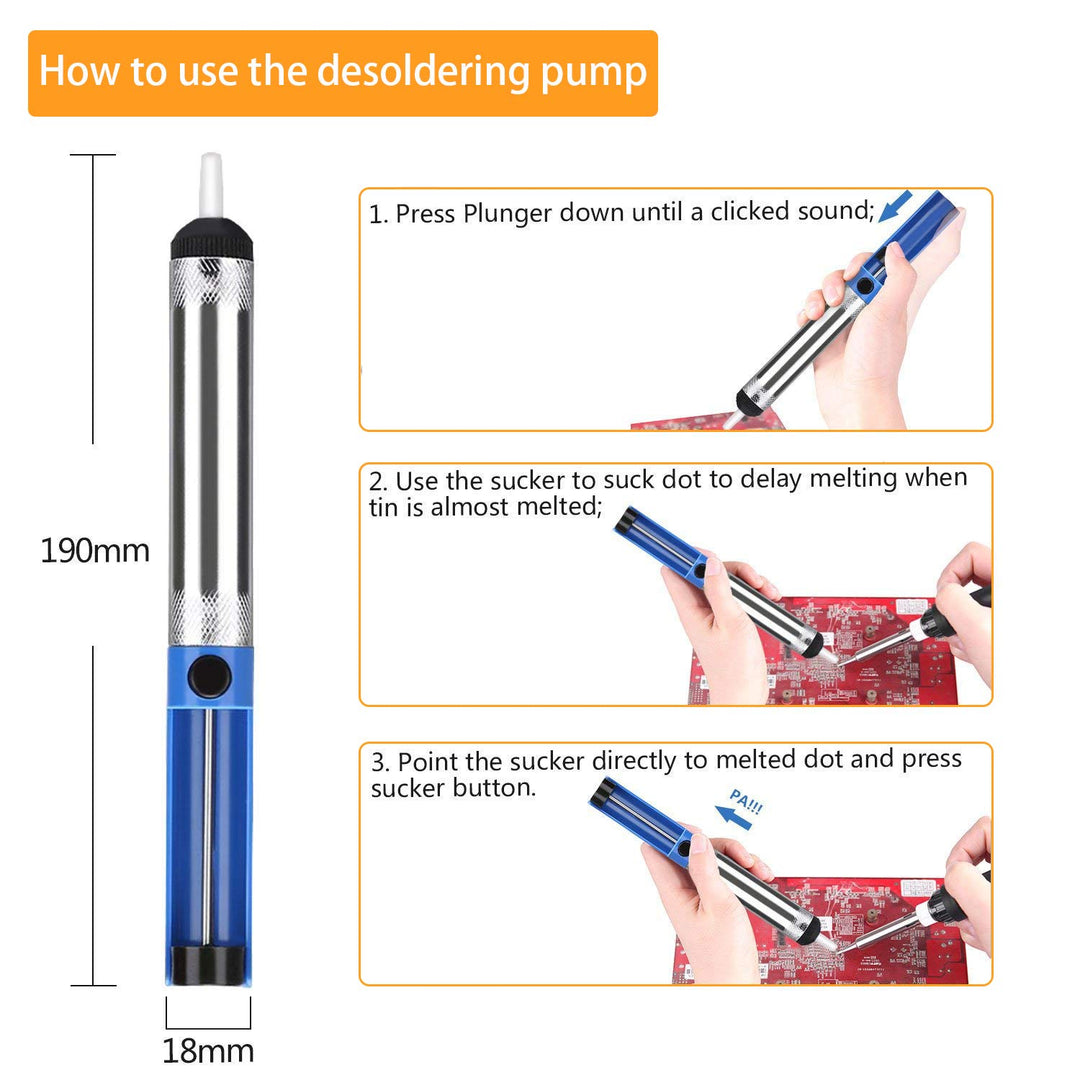 Soldering Iron Kit 15 In 1, 60W 110V Adjustable Temperature Welding Tool with Solder Tips, Solder Wire, Desoldering Pump, Tweezers, Stripper Cutter, Tool Bag
