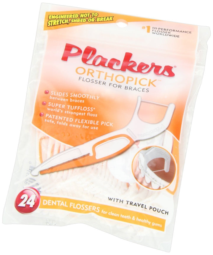 Plackers Ortho Pick Flosser, 24 Count