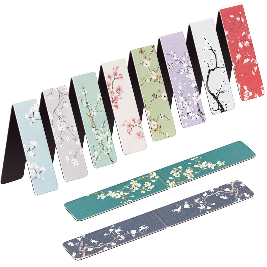 12 Pack Magnetic Bookmark, Book Marker Clip for Teachers, Students, Book Lovers, Printing on 2 Side