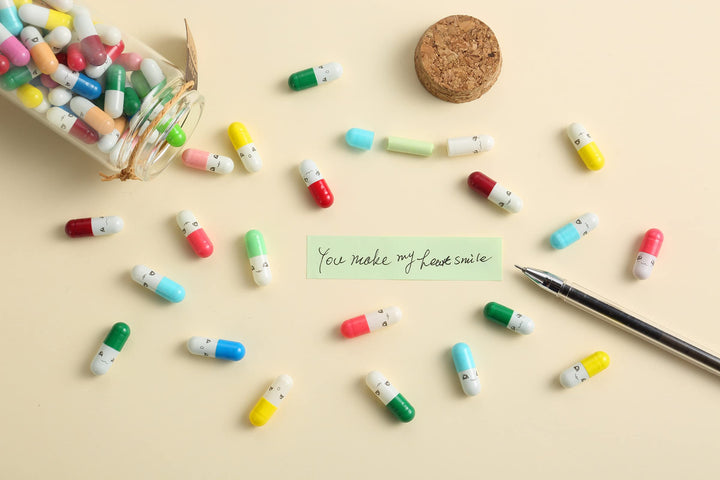 101PCS Cute Capsule Message Love Letters Plastic Capsule Love Letters in Wish Bottle,Lover Gift for Anniversary,Valentines,and Long Distance Relationships-Mixed Color