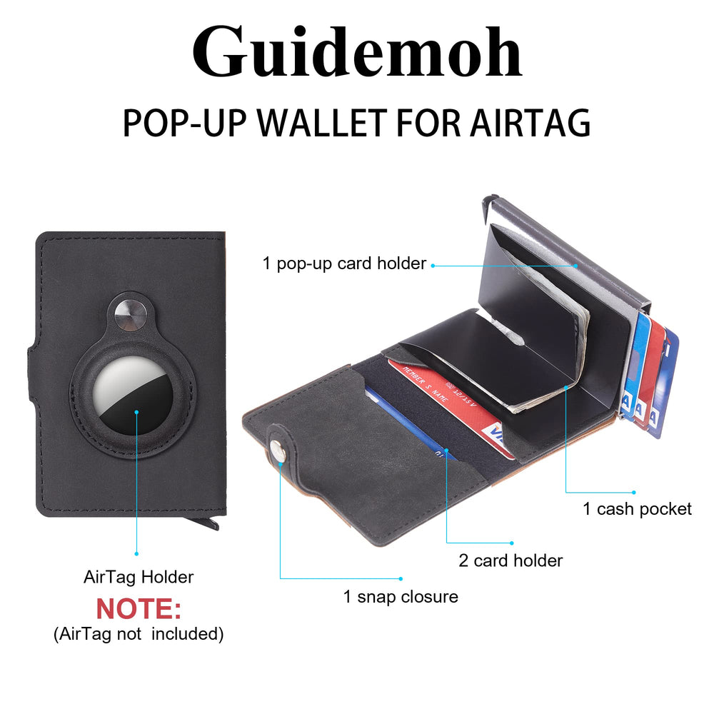 Guidemoh AirTag Wallet for Men,Slim RFID Mens Wallets W