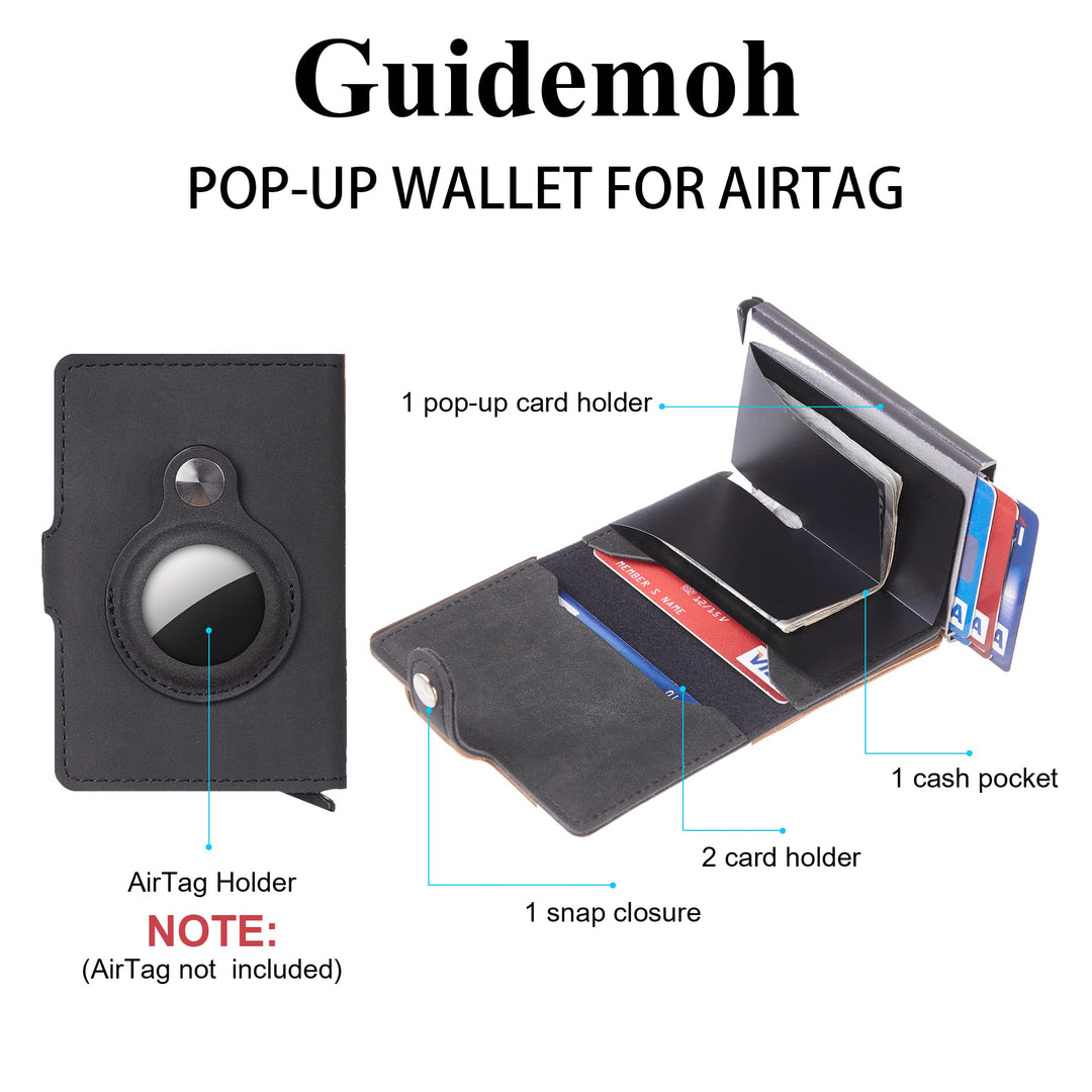 Guidemoh AirTag Wallet for Men,Slim RFID Mens Wallets W