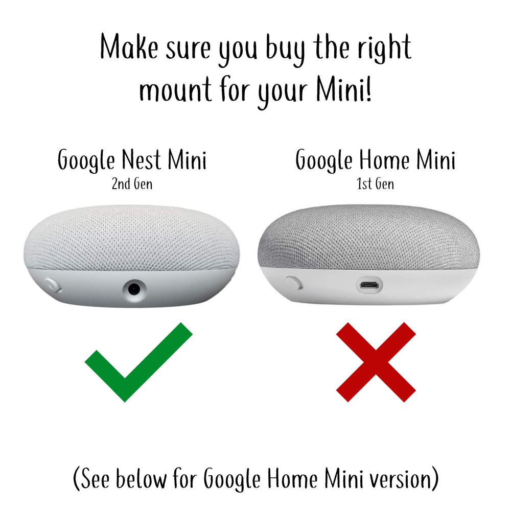 The Nest Mini Easy Genie Mount 2nd Gen 2019: The Simplest and Cleanest Outlet Wall Mount Hanger Stand for New Google Nest Mini - No Cord Wrapping Required - Designed in USA (White)