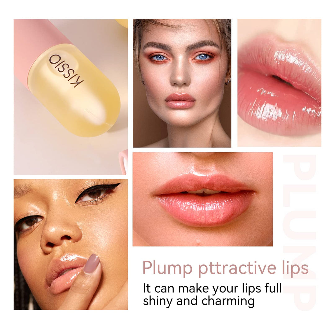 Natural Lip Plumper, Lip Maximizer, Moisturizing Clear Lip Gloss, Glossy Finish, 5.5ml - Transparent