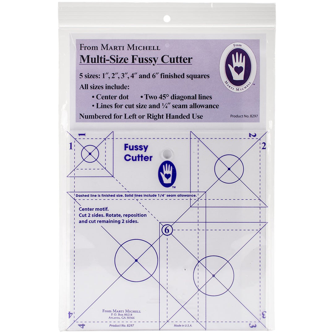 Michell Marketing 8297 Multisize Fussy Cutter Ruler , Blue 10.75 x 7 x 0.19