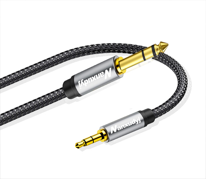 6.35mm Male to 3.5mm Male 30FT Stereo Audio Cable Nanxu