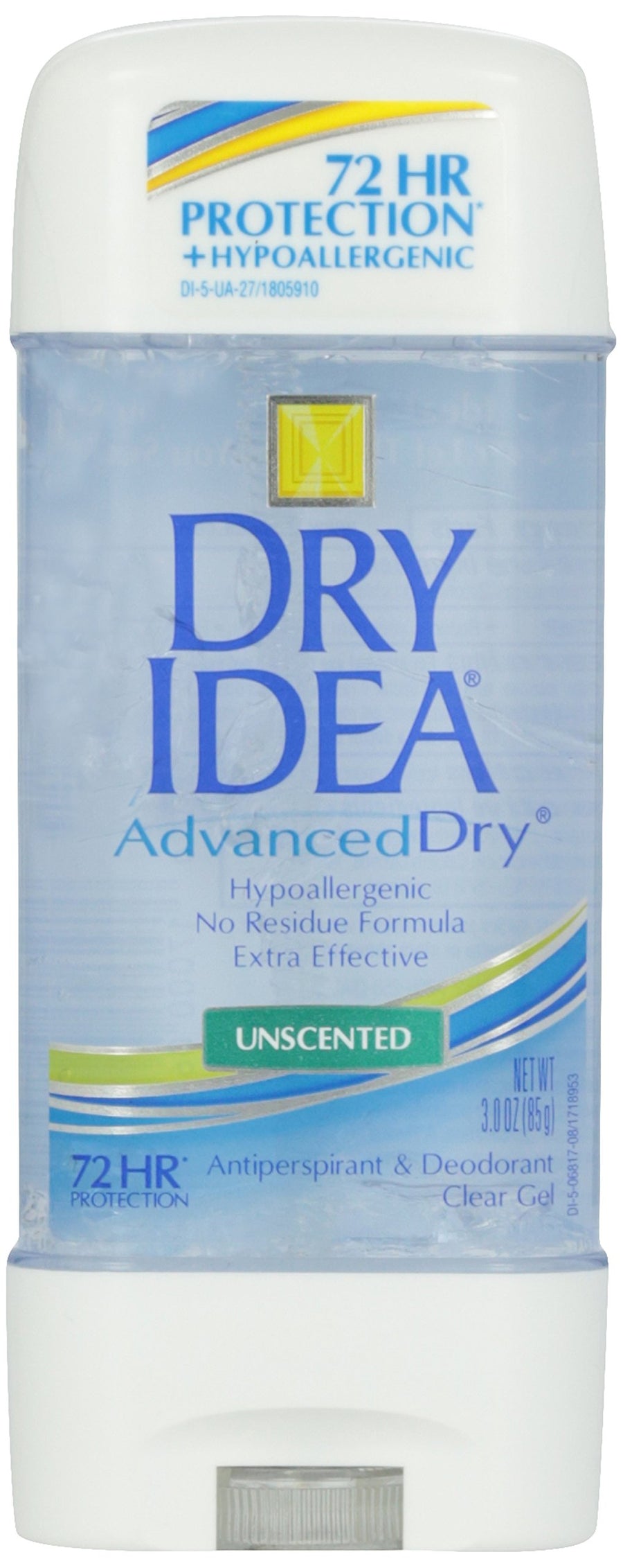 Dial Anti-Perspirant and Deodorant, Unscented, Hypo-Allergenic, 3 oz, Clear