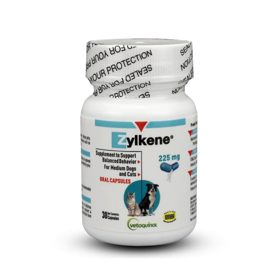 Zylkene Calming Support Supplement for Medium Dogs 33-65lbs Helps Promote Relaxation and Reduce External Stress Factors, Daily Behavioral Support and Anxiety Relief for Dogs, 225mg