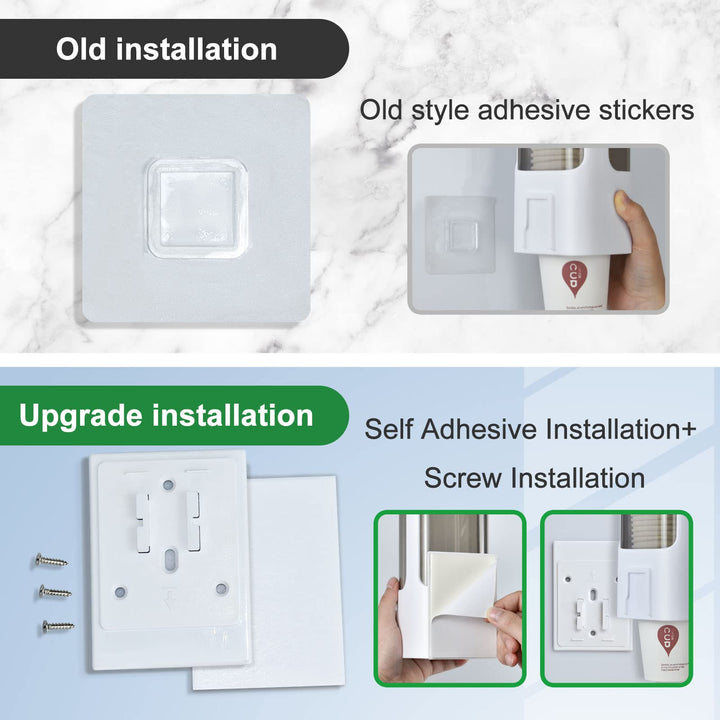 Wall Mount Paper Cup Dispenser, Pull Type Cup Holder Fit 3oz - 5oz Disposable Small Cups, Bathroom Cup Dispenser for Home Hospital Office Gym (White)