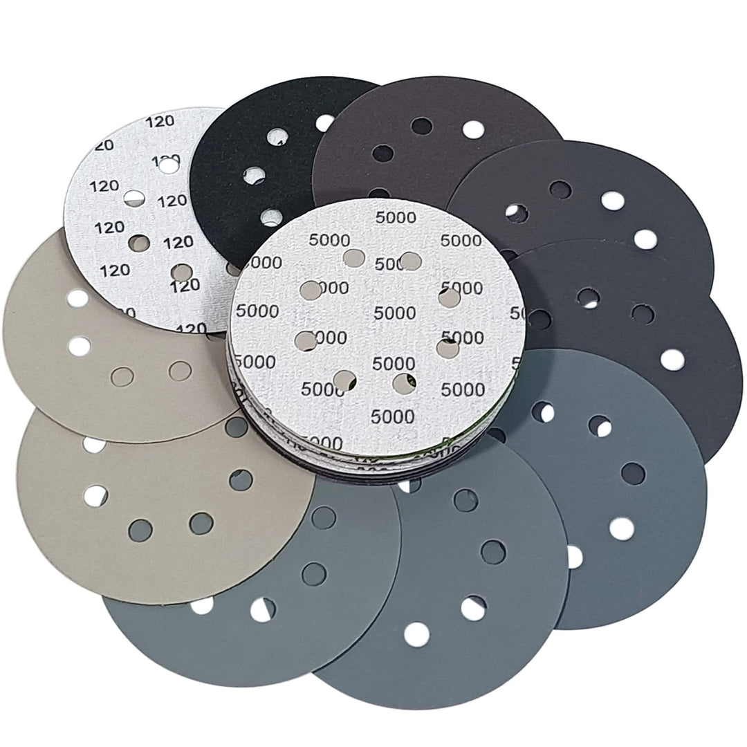 30 PCS 5 Inch 8 Hole #120-#5000 Sanding Discs 120/240/400/800/1000/1500/2000/2500/3000/5000 Grit Compatible for Random Orbital Sander Sanding Grinder (30 PCS 5 inch 8Hole #120-#5000)