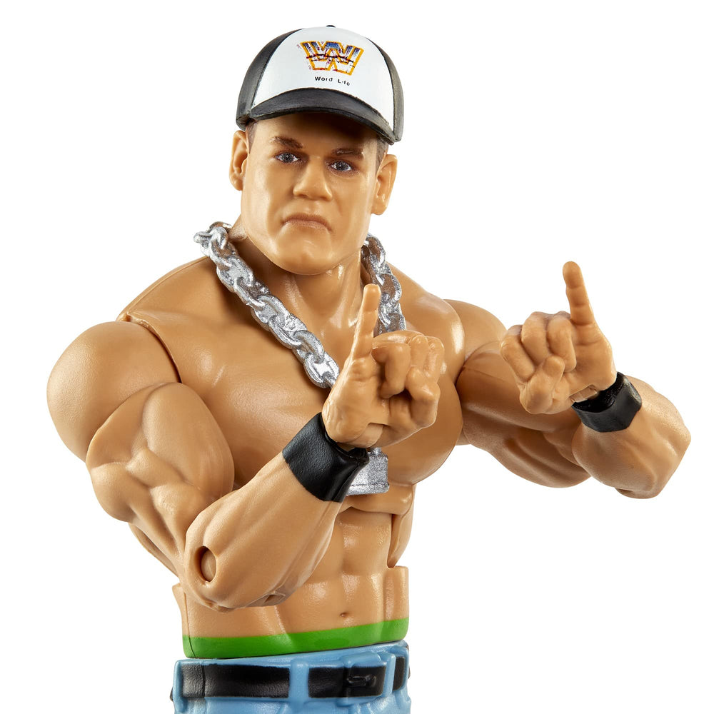 WWE MATTEL Top Picks Elite John Cena 6-inch Action Figure with Deluxe Articulation for Pose and Play, Life-like Detail, Authentic Ring Gear & Accessory,Multi,GVC03