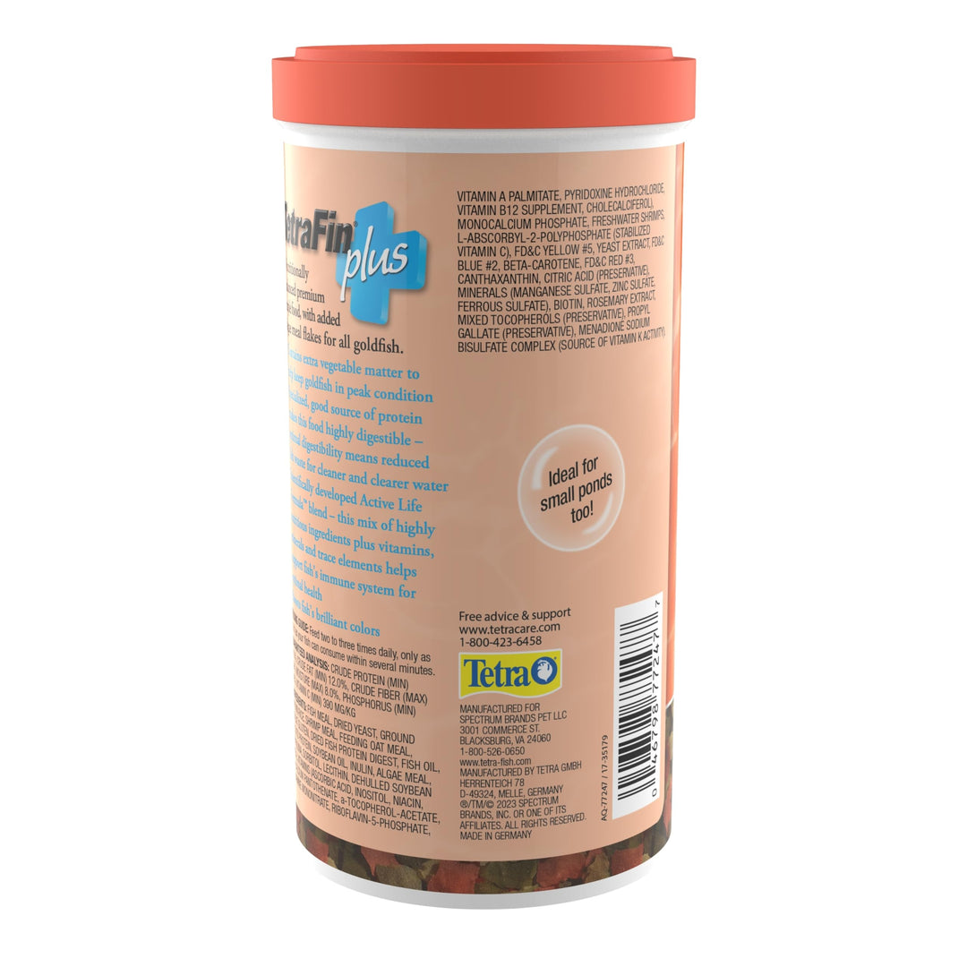 Fin Plus Goldfish Flakes 7.06 Ounces, Balanced Diet, With Algae To Promote Health