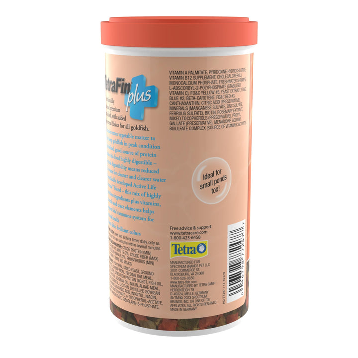Fin Plus Goldfish Flakes 7.06 Ounces, Balanced Diet, With Algae To Promote Health
